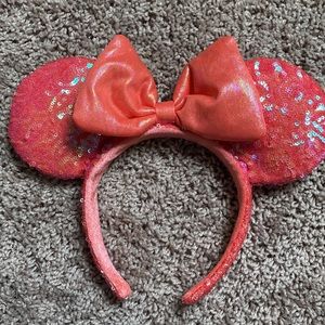 Coral Minnie Mouse Ears